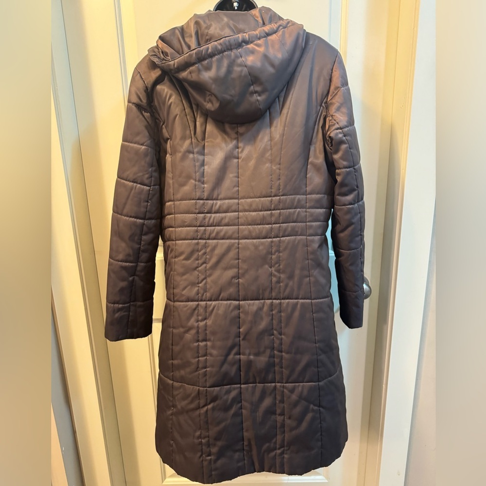Concept K Quilted Long Parka | Lightweight & Warm | Brown - S/M Womens - Picture 4 of 5